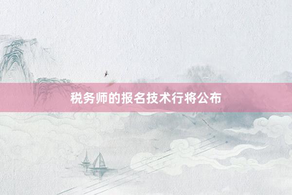 税务师的报名技术行将公布